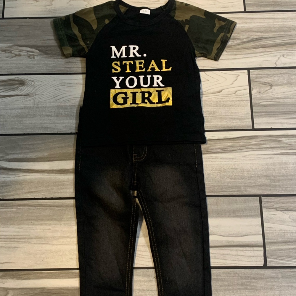 Black and Camouflage Kids Pants